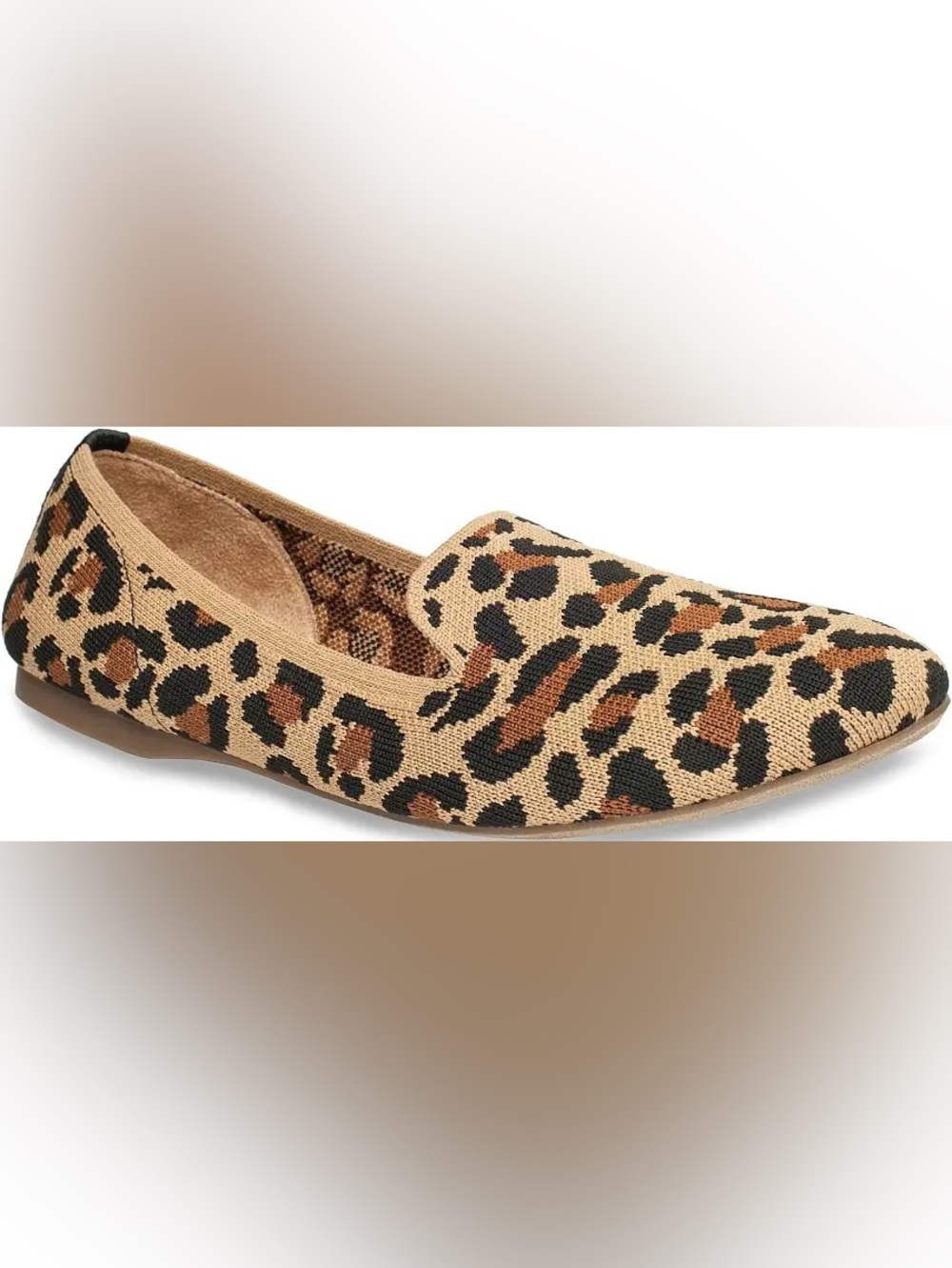 EUC Leopard Knit Slip-On Loafer